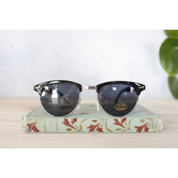 Vintage 1990s Y2K Clubmaster Cat Eye Style Sunglasses NOS Preppy Academia - Picture 2 of 8